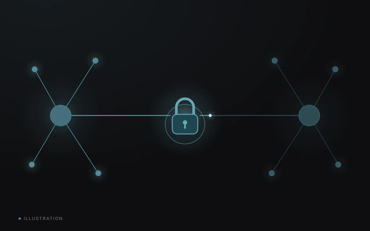 A padlock closing as a pulse of light reaches it.