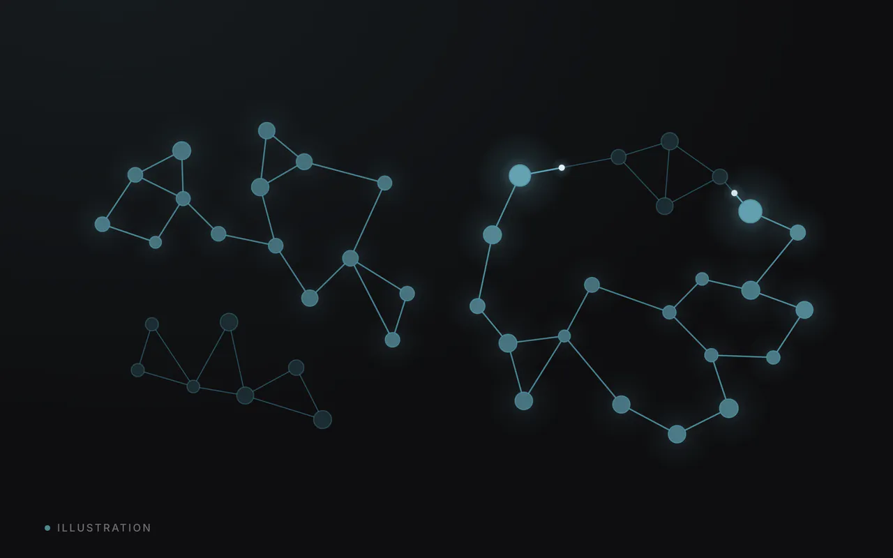 Two networks lighting up side by side.
